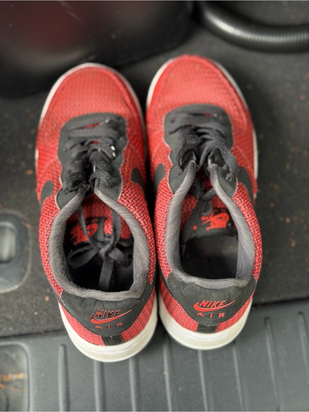 Nike Red and Black Knit Running Sneakers